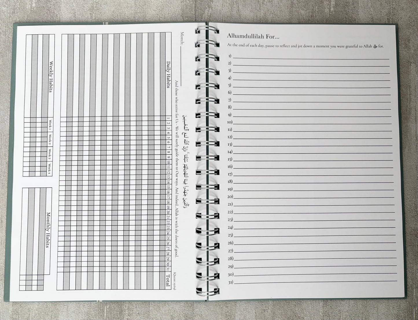Muslim Habit Tracker – 12 Month Undated Habit Planner
